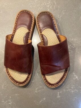 Born Playa Leather Slide Sandals